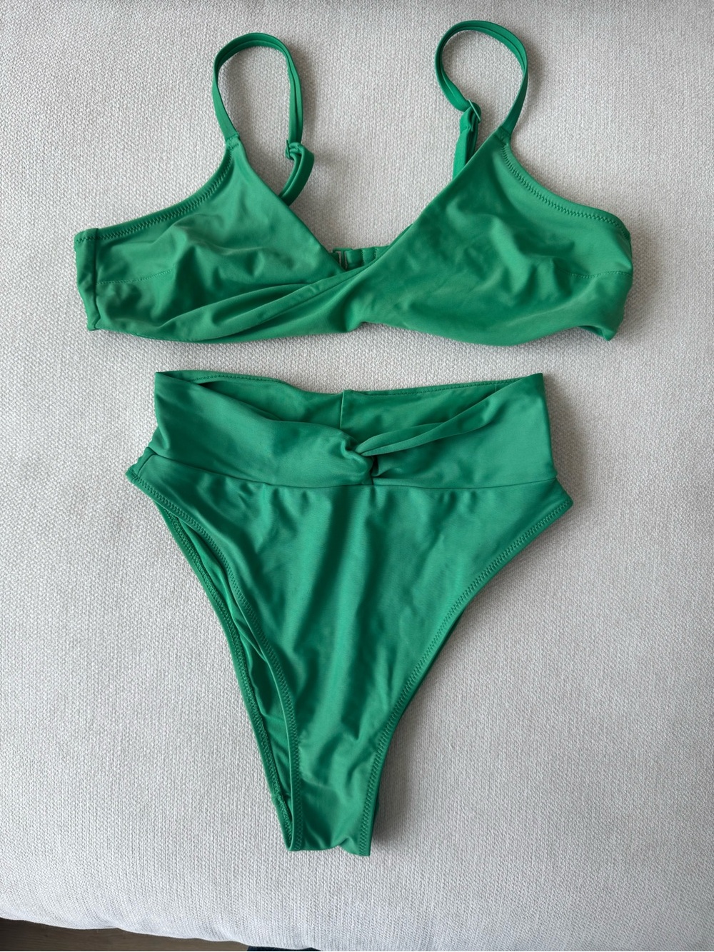 aerie Green Twist High-Waist Bikini Set